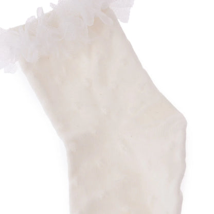 HelloBaby Girl Socks with Lace - White