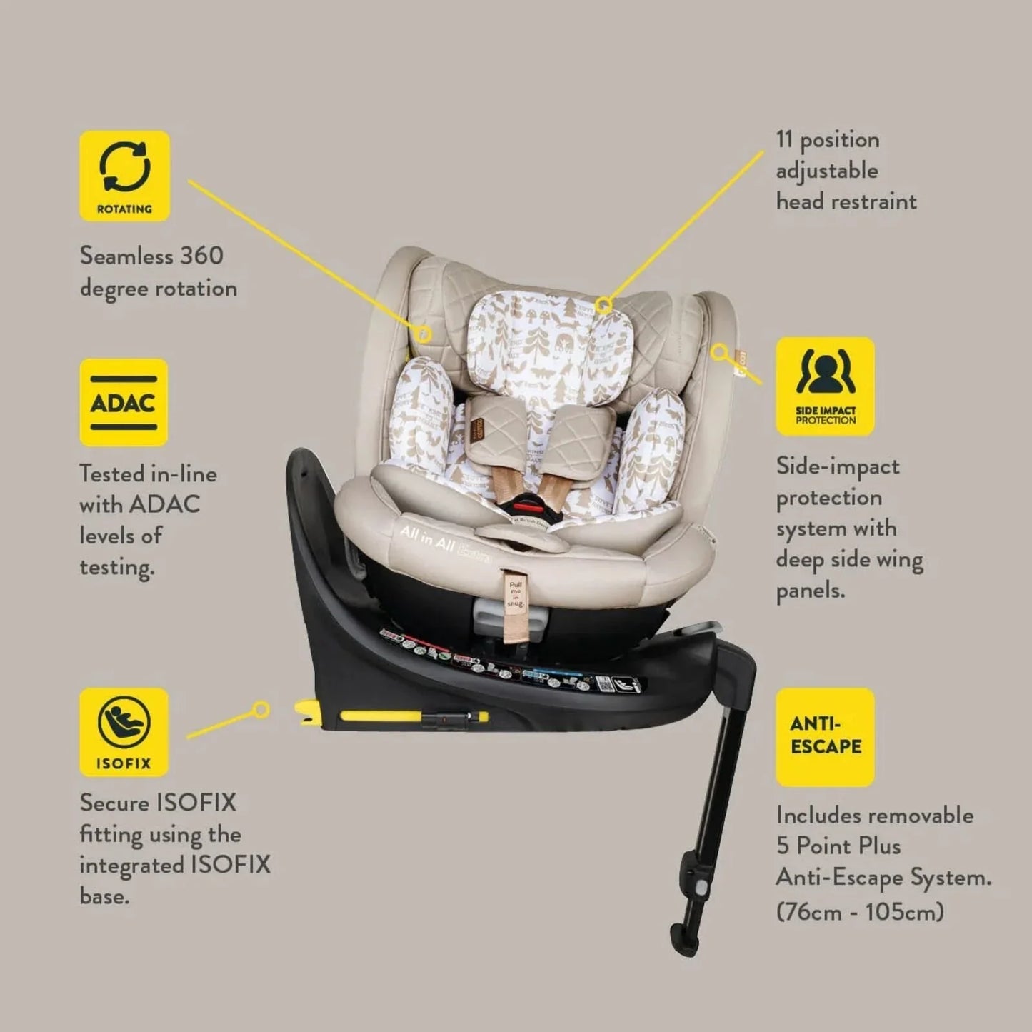 Cosatto All in All Extra i-Size 360 Car Seat - Whisper