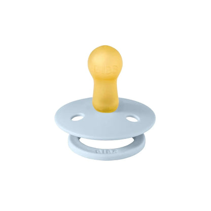 Sucettes en latex BIBS Block 0-6 mois, lot de 2 - Bleu clair et bleu poudré