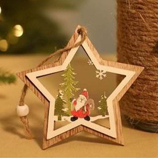 Décorations de Noël - Pendentifs en bois pour cabane