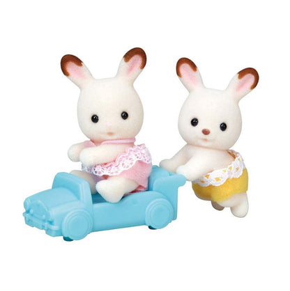 Coffret de jeu Sylvanian Families Lapins Chocolat Jumeaux pour les enfants de 3 ans et plus