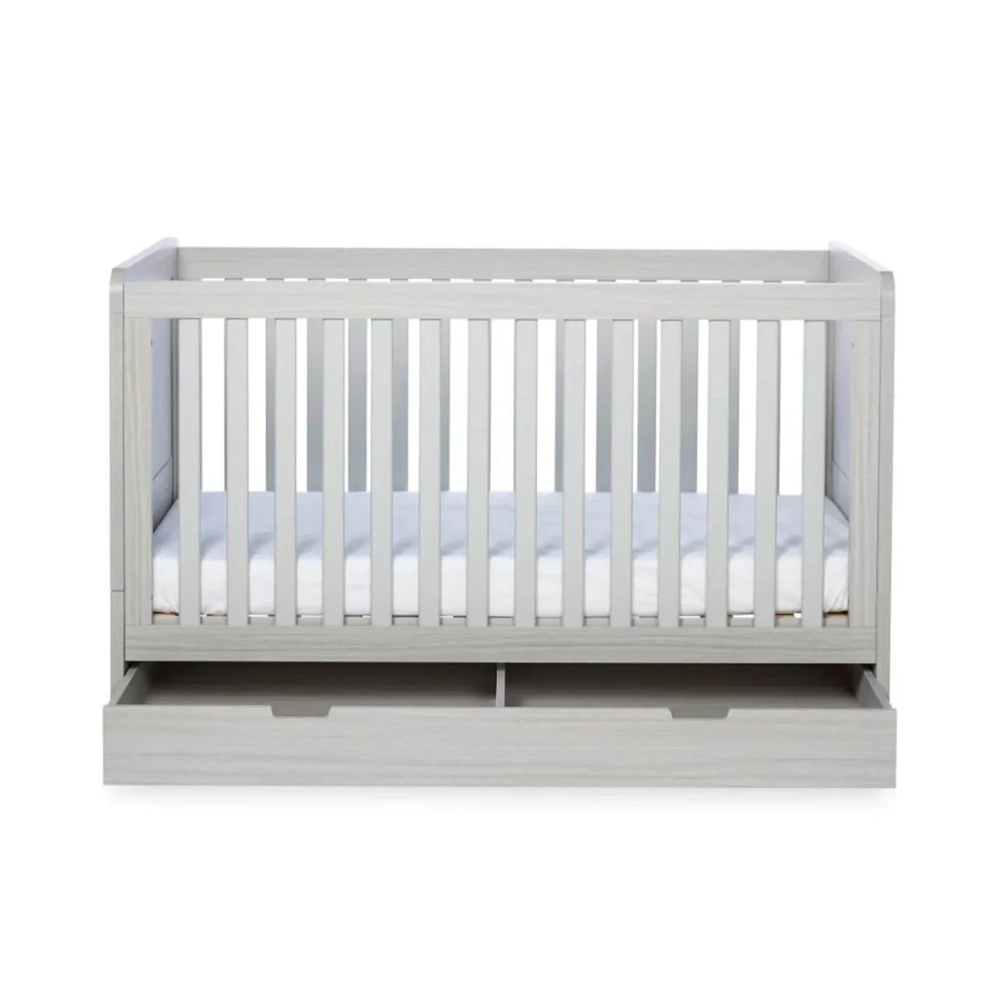 Ickle Bubba Pembrey Cot Bed & Under Drawer Ash Grey - Without Mattress