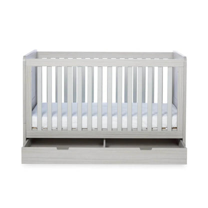 Ickle Bubba Pembrey Cot Bed & Under Drawer Ash Grey - Without Mattress