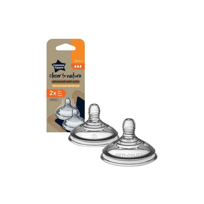 Tétine anti-coliques Tommee Tippee Advanced à débit rapide 6 mois et plus (2 unités)