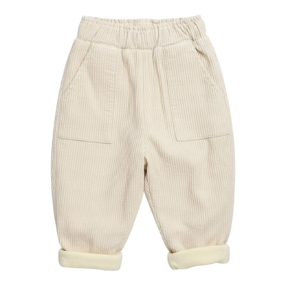 Fleece - Lined Corduroy Baby Trousers - The Little Hive