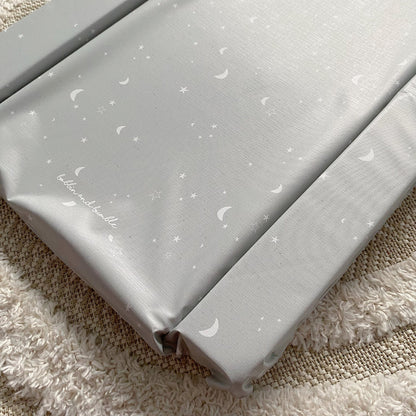Standard Changing Mat - Grey-green moon and stars Print