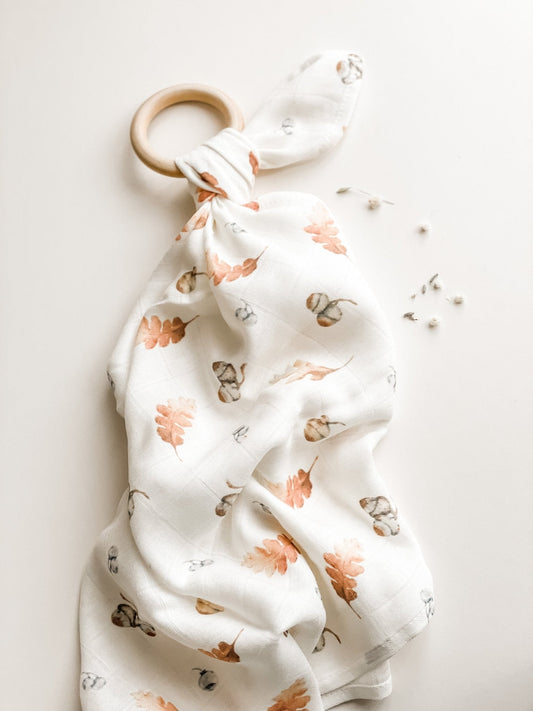 Teether Muslin Lovey Teething Ring