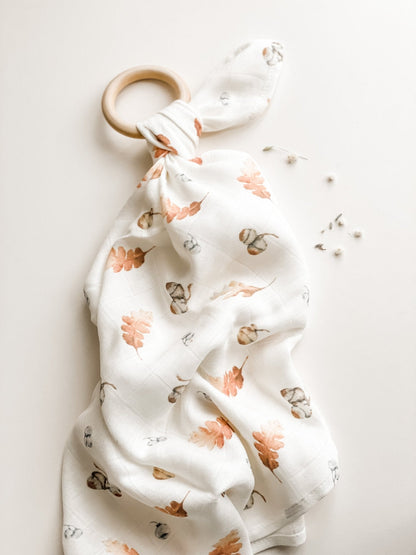 Teether Muslin Lovey Teething Ring
