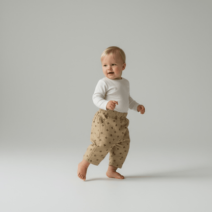 Khaki Patterned Trousers - The Little Hive