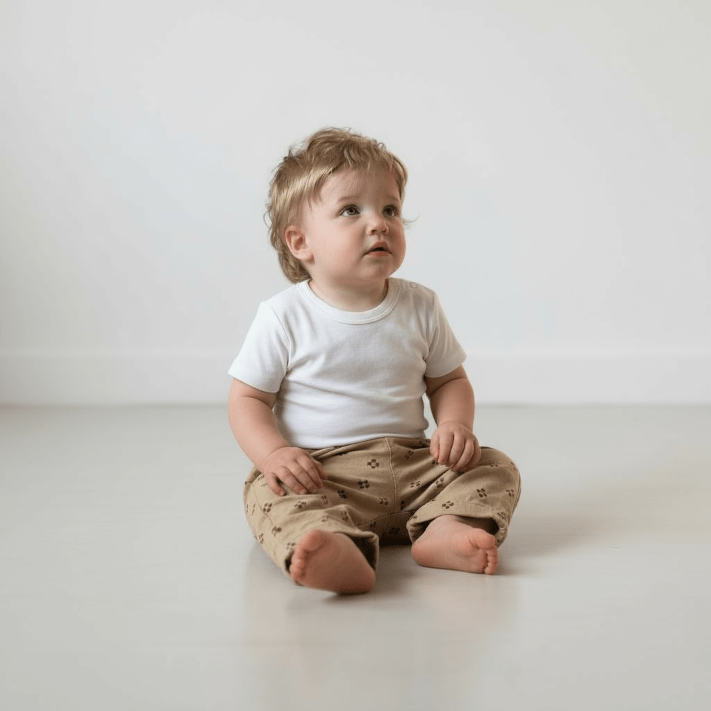 Khaki Patterned Trousers - The Little Hive