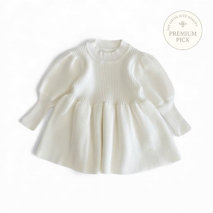 Knitted Lantern Sleeve Dress - The Little Hive