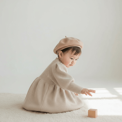 Knitted Lantern Sleeve Dress - The Little Hive