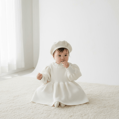 Knitted Lantern Sleeve Dress - The Little Hive