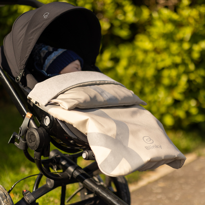 BlinkyWarm - Universal All Season Buggy Rain Cover / Sunshade UV50+ / Footmuff - Milk White