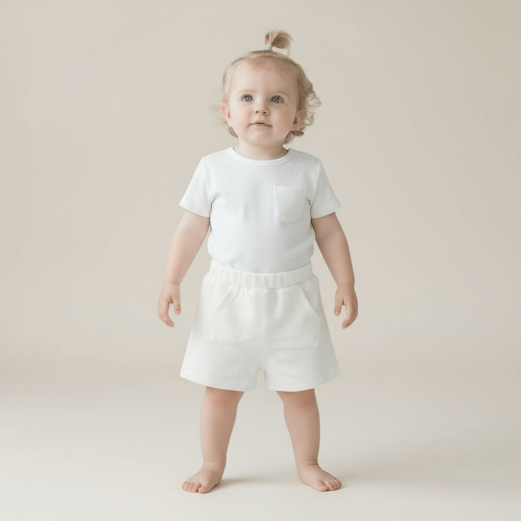 Lightweight Ribbed Cotton Pocket Shorts - The Little Hive