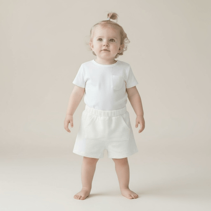 Lightweight Ribbed Cotton Pocket Shorts - The Little Hive