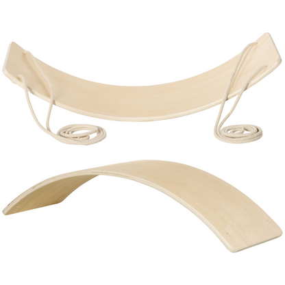 HOMCOM Wood Wobble Board W/ Ropes, Baby Rocker Balance Board for Kids, Adults