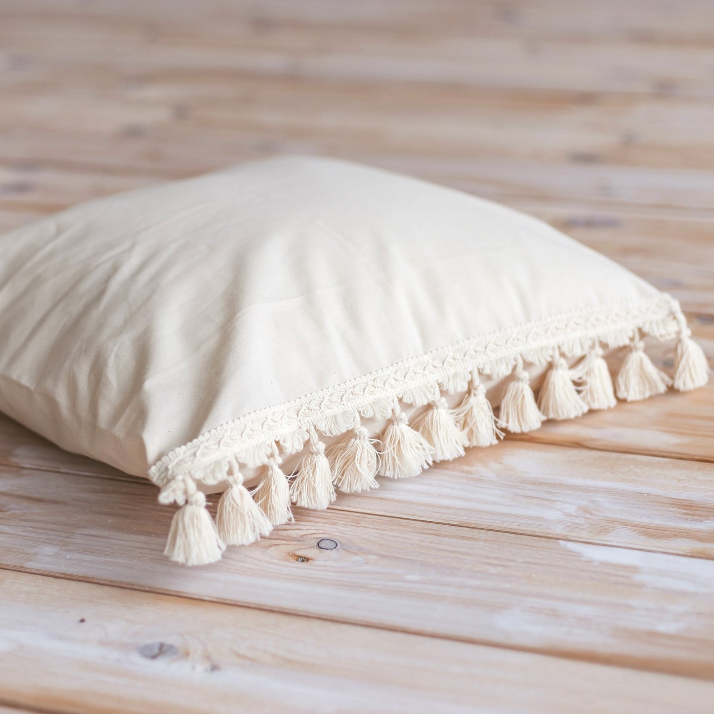 Minicamp | Decorative Cushion with Tassel Decor in Ecru - The Little Hive