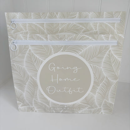 Hospital Bag Organiser Pouches - Unisex Beige Leaf Print