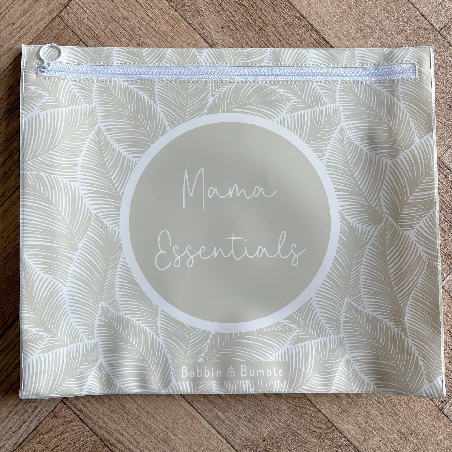 Hospital Bag Organiser Pouches - Unisex Beige Leaf Print