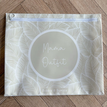 Hospital Bag Organiser Pouches - Unisex Beige Leaf Print