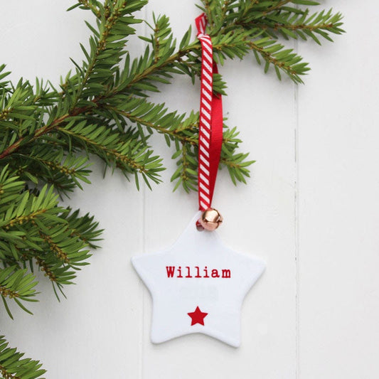 My First Christmas Baby Name Star Decoration - The Little Hive