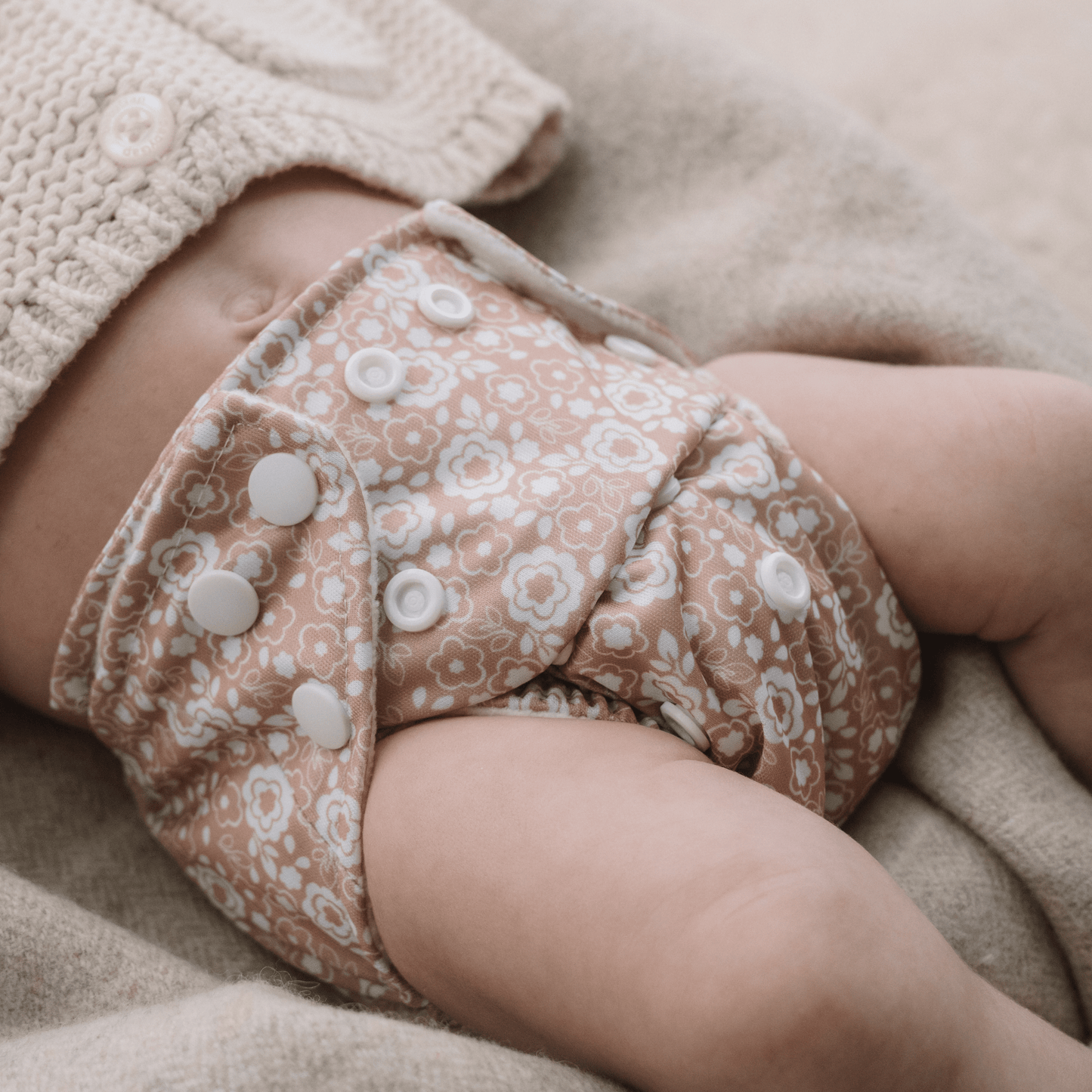 One Size All-In-One Reusable Cloth Nappy - Bloom