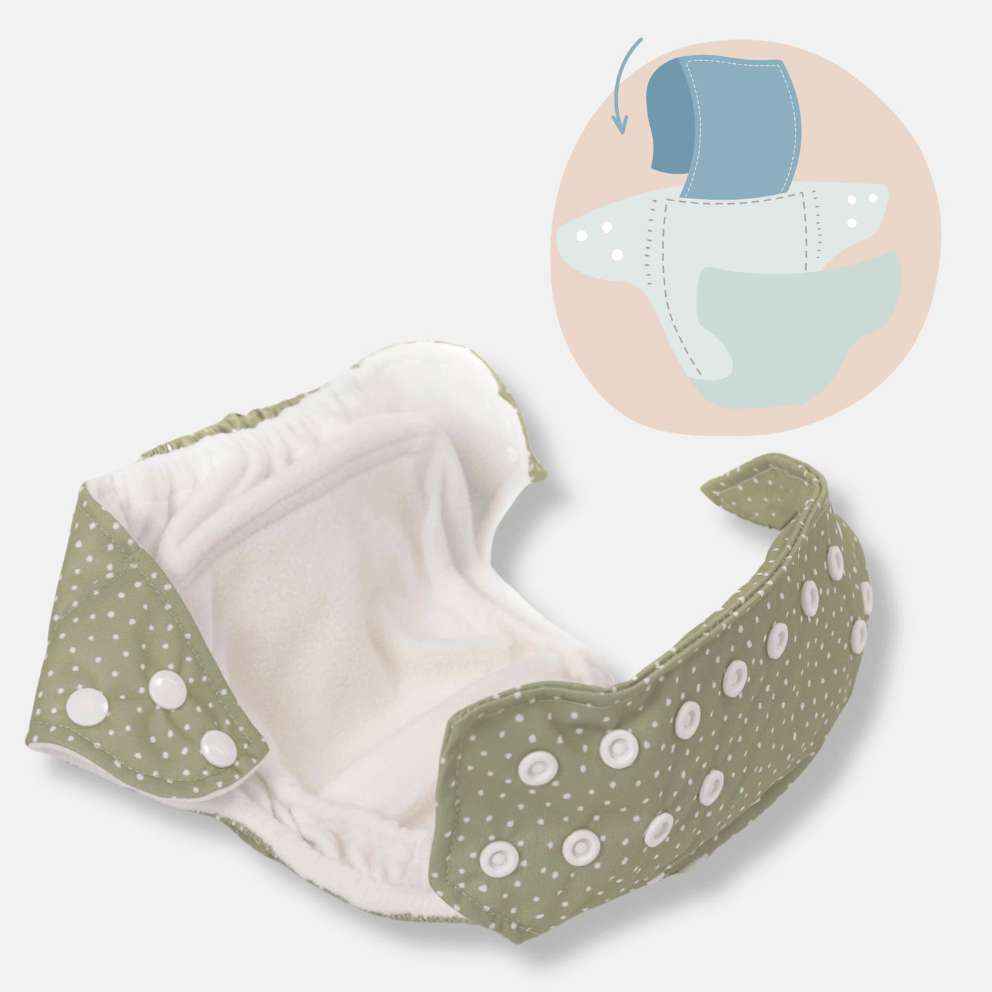 One Size All-In-One Reusable Cloth Nappy - Meadow