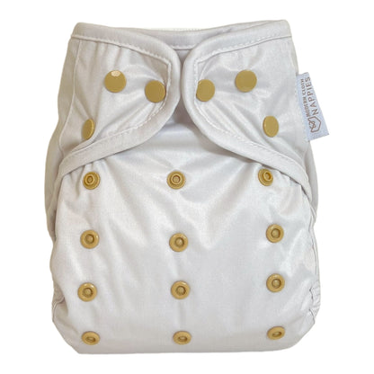 One Size Reusable Cloth Nappy Wrap - Coconut Milk