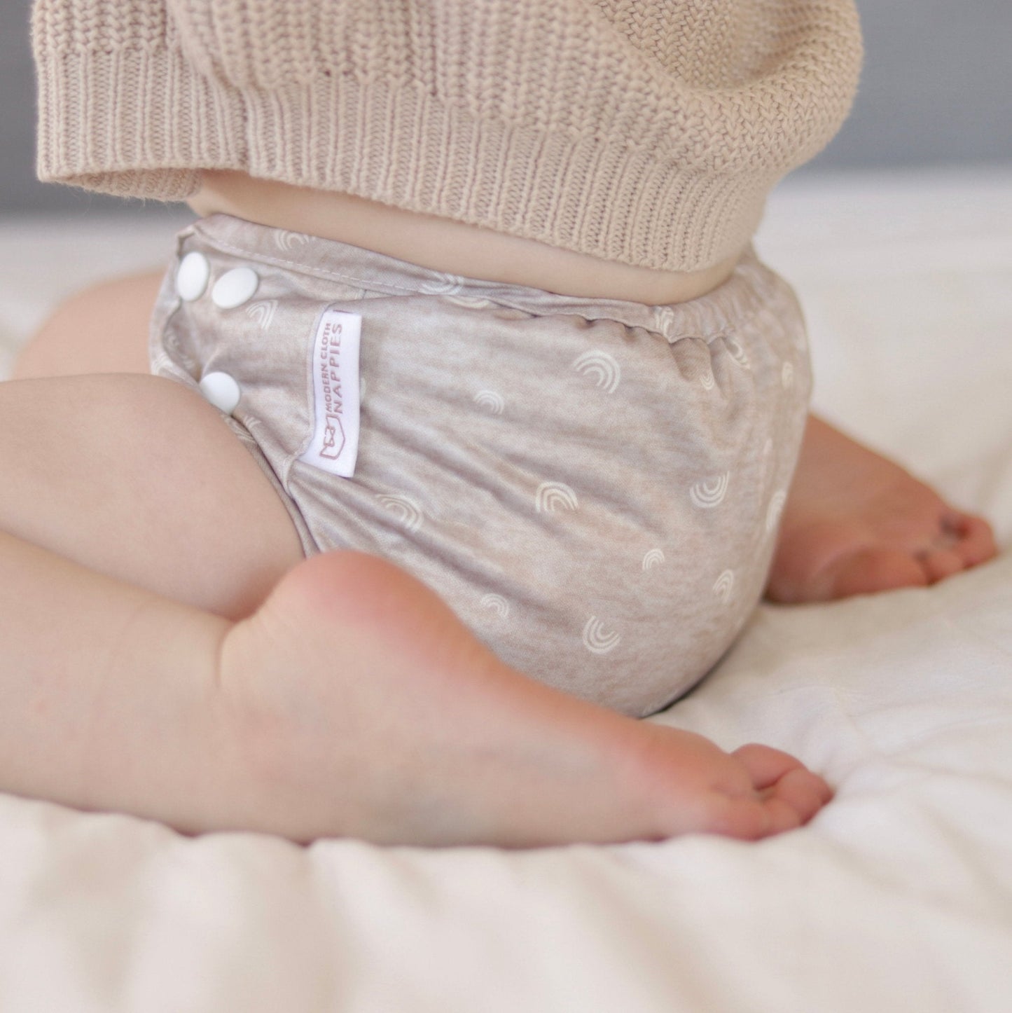 One Size Reusable Cloth Nappy Wrap - Dusty Blue
