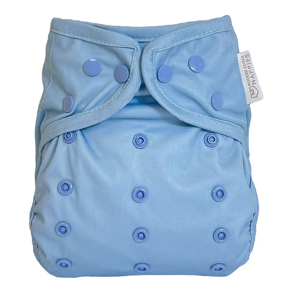 One Size Reusable Cloth Nappy Wrap - Dusty Blue