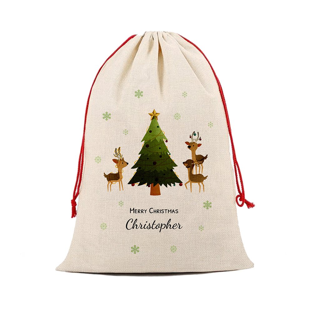 Personalised Christmas Reindeer Family Christmas Sack - The Little Hive