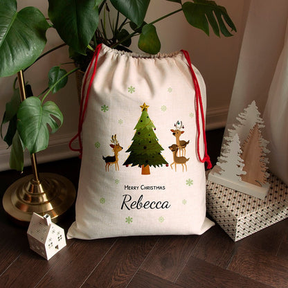 Personalised Christmas Reindeer Family Christmas Sack - The Little Hive