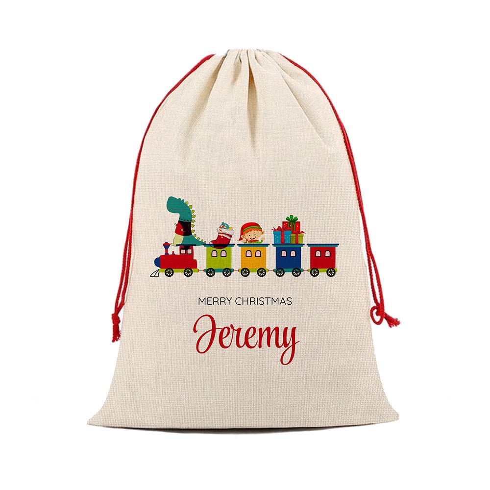 Personalised Kid's Christmas Train Christmas Sack - The Little Hive