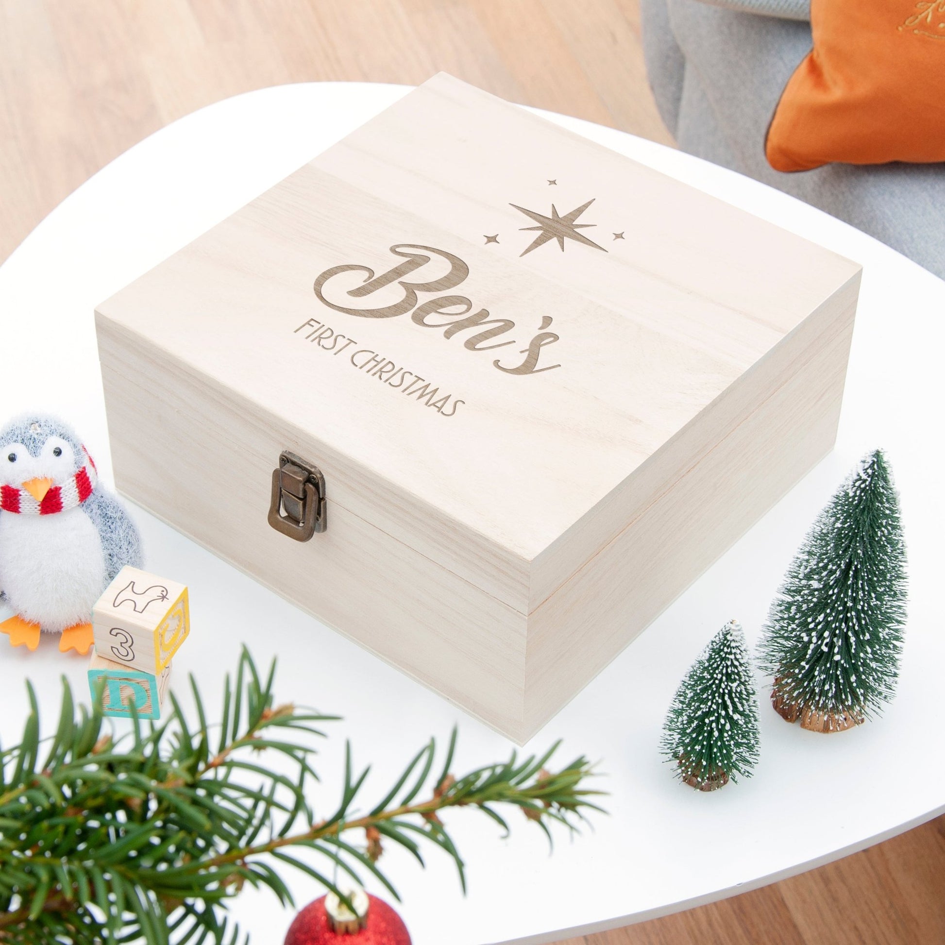 Personalised Minimalist Engraved Christmas Box - The Little Hive