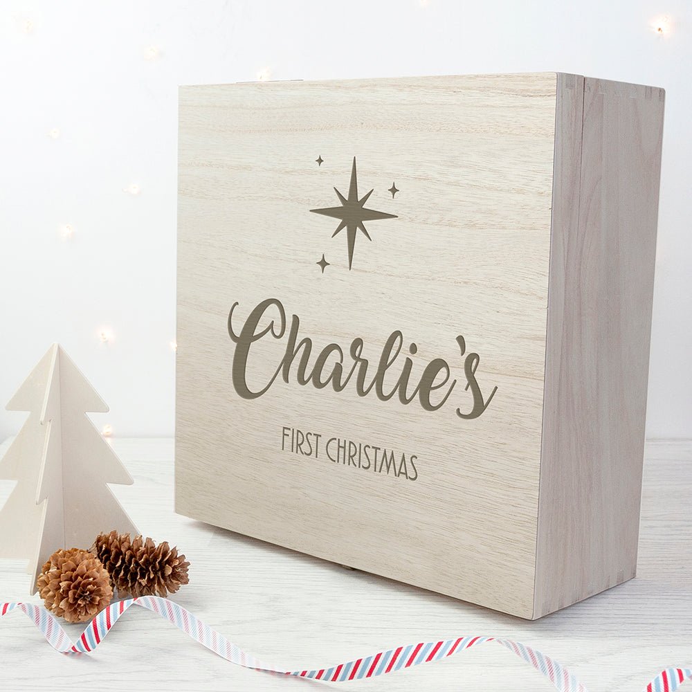 Personalised Minimalist Engraved Christmas Box - The Little Hive