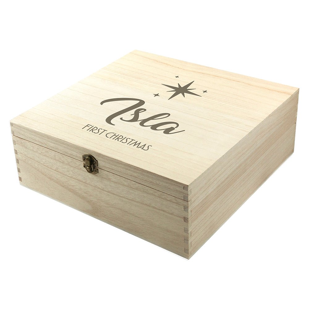 Personalised Minimalist Engraved Christmas Box - The Little Hive