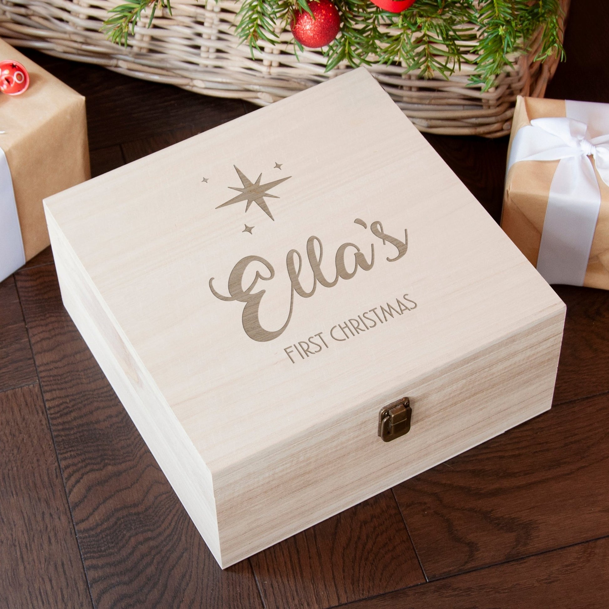 Personalised Minimalist Engraved Christmas Box - The Little Hive