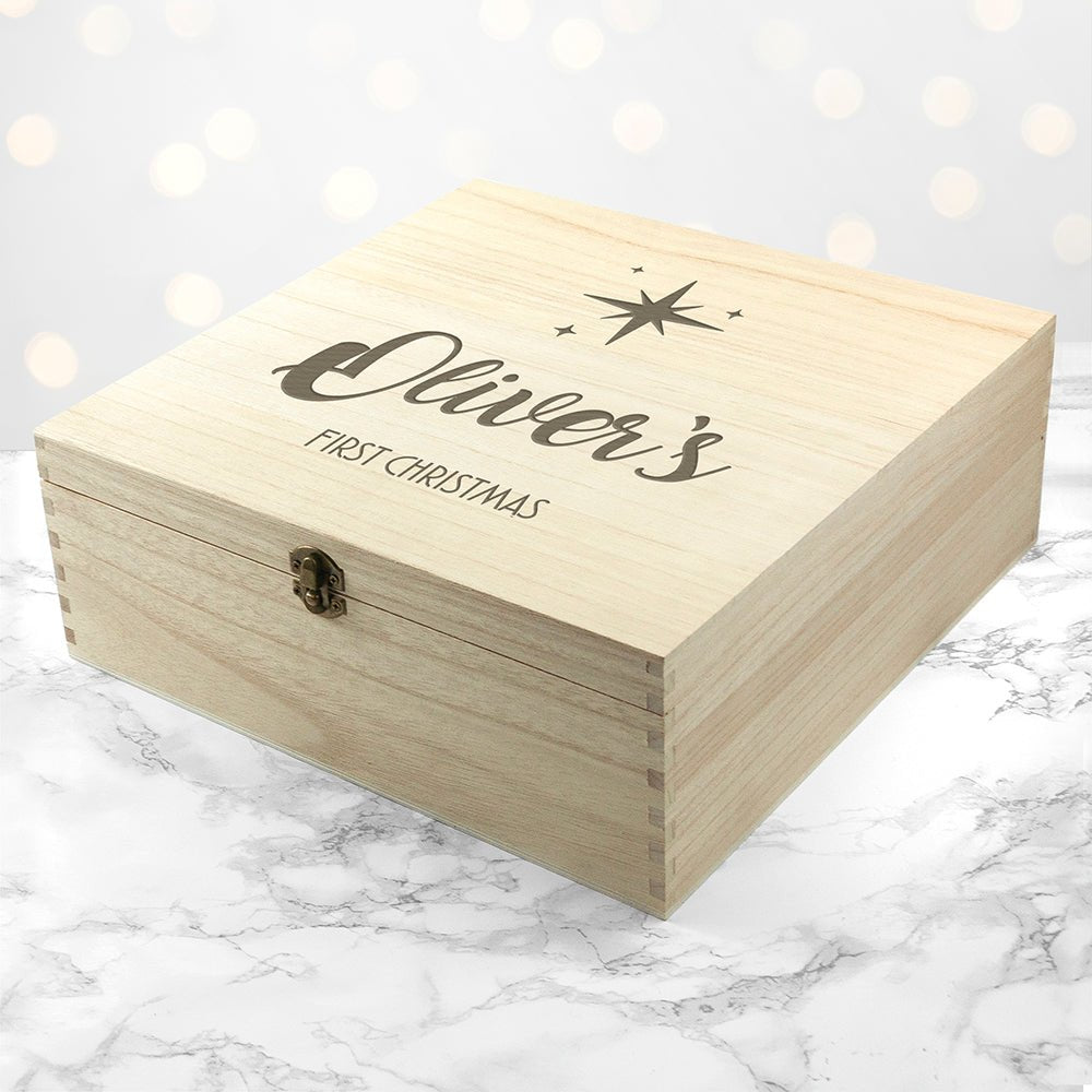 Personalised Minimalist Engraved Christmas Box - The Little Hive