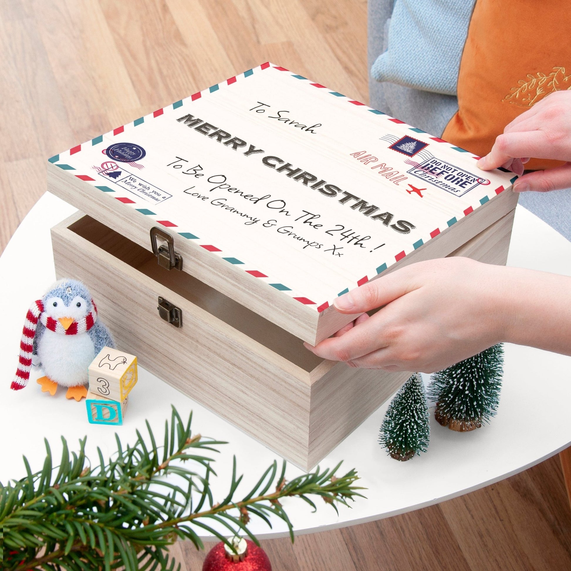 Personalised Nostalgic International Mail Christmas Box - The Little Hive
