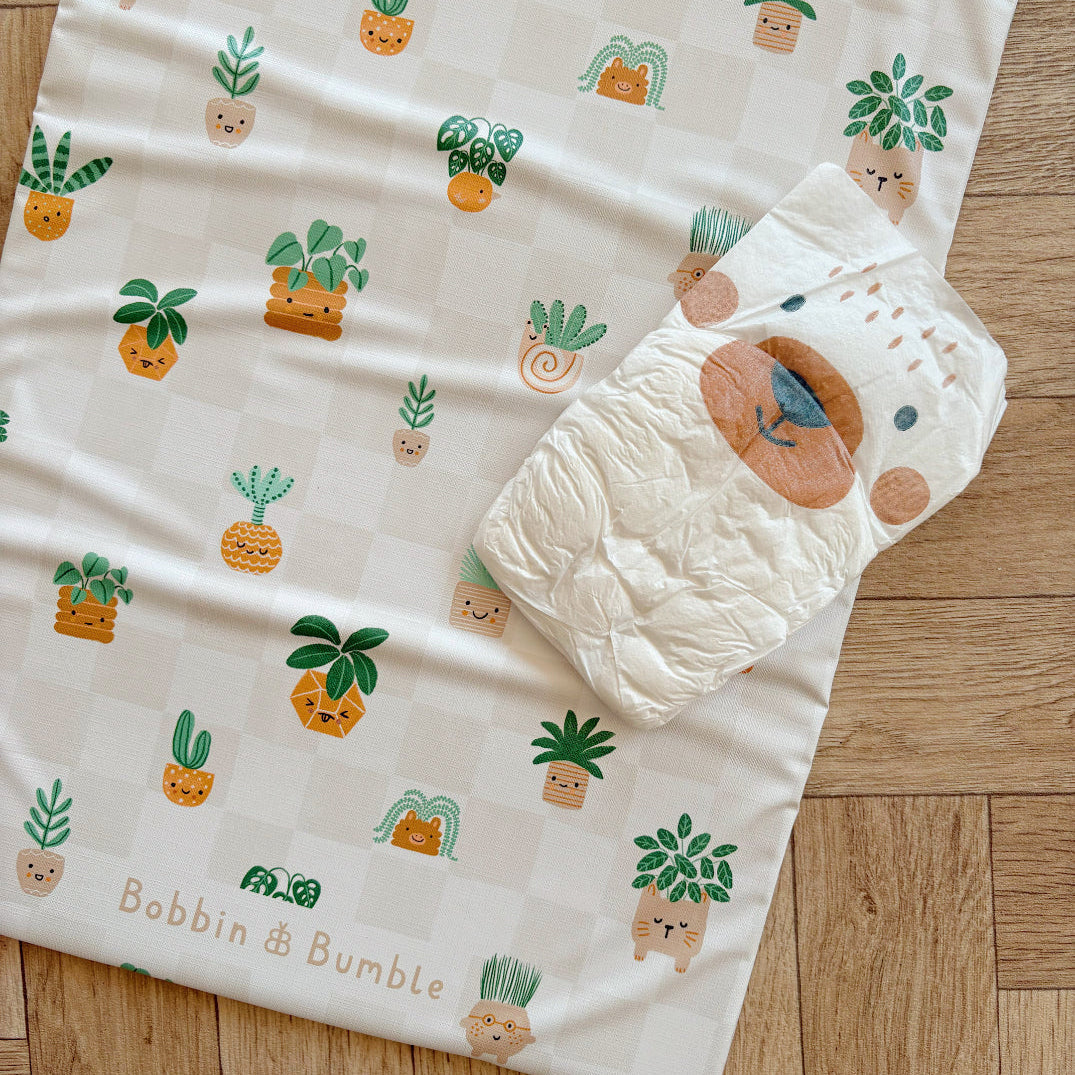 Travel Changing Mat - Pot Plants