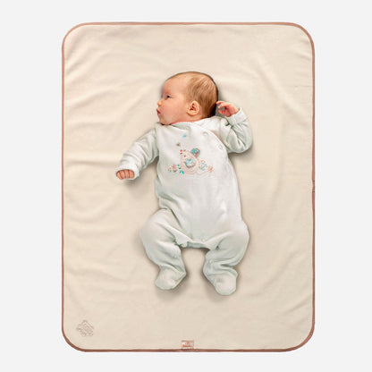 Plush Tummy Time Mat in Cream & Beige for Newborn Baby - The Little Hive
