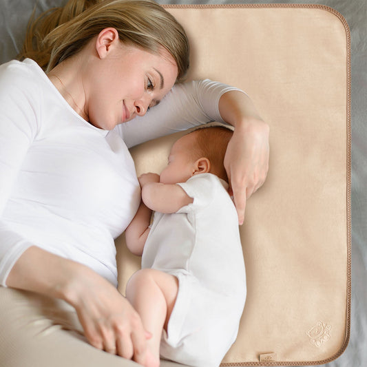 Plush Tummy Time Mat in Cream & Beige for Newborn Baby - The Little Hive