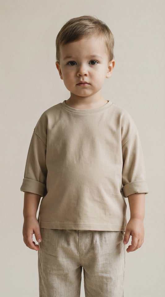 T-shirt à manches longues doux 100% coton