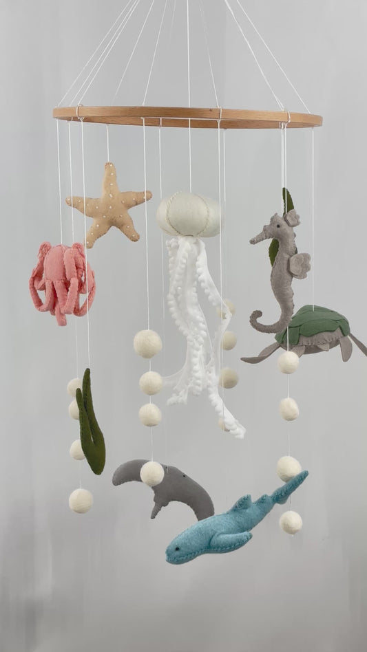 Video of sea themed cot mobile