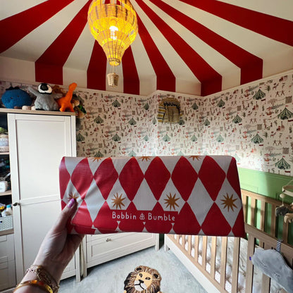 Travel Changing Mat - Red Harlequin