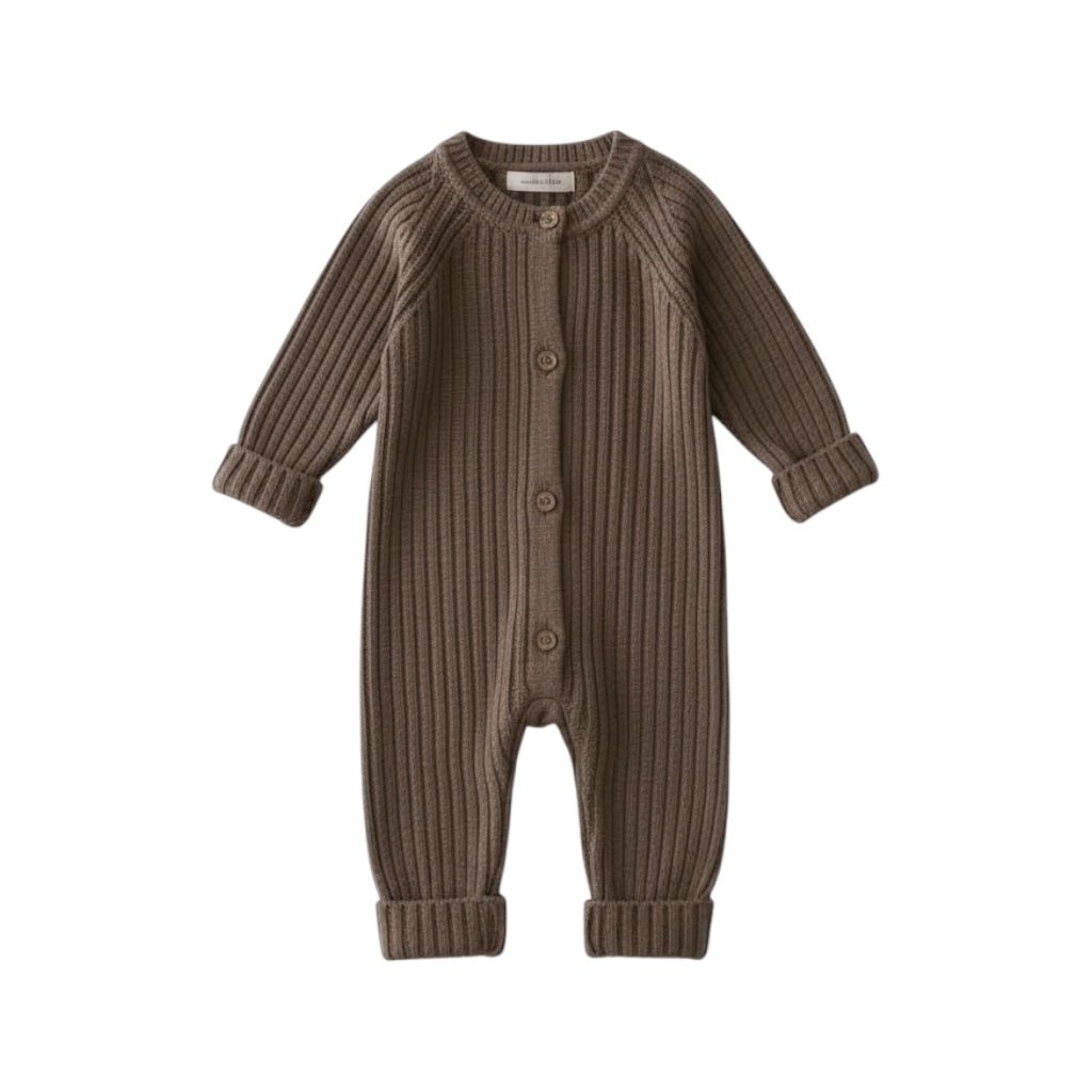 Ribbed Knit Button - Up Romper - The Little Hive
