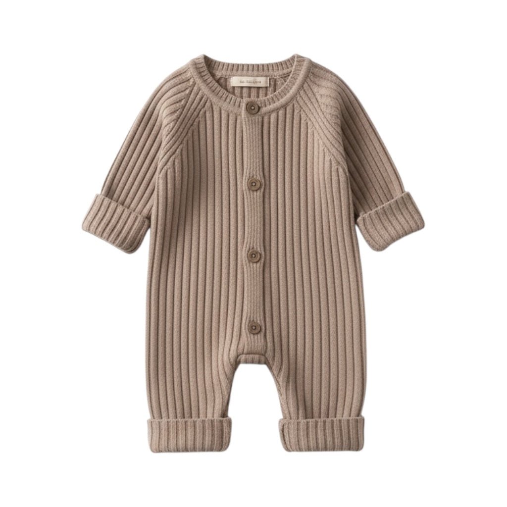 Ribbed Knit Button - Up Romper - The Little Hive