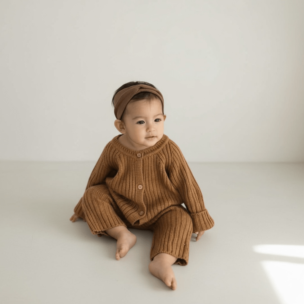 Ribbed Knit Button - Up Romper - The Little Hive