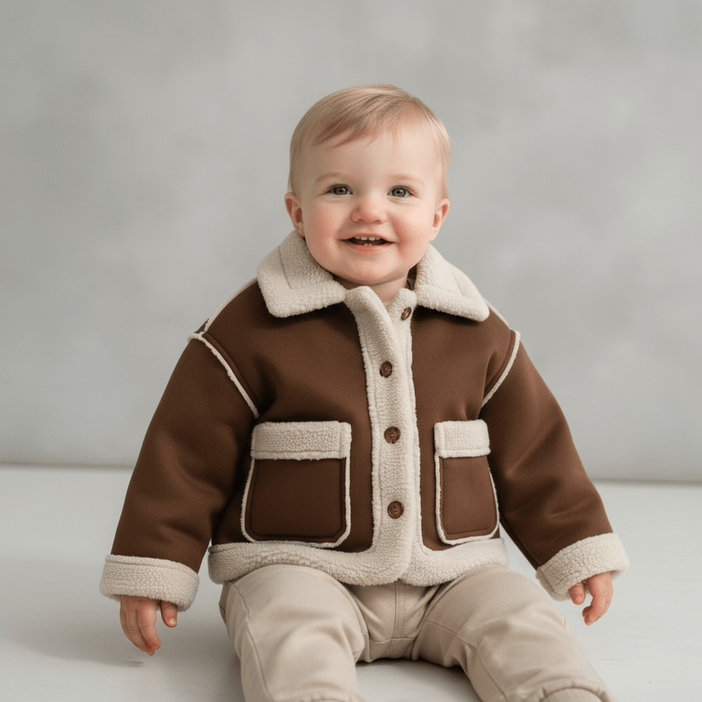 Sherpa - Lined Winter Jacket (Brown / Olive) - The Little Hive